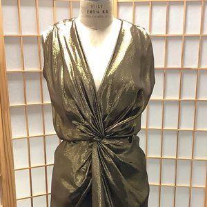 Jackie Rogers gold Lame' knot sleeveless knot dress